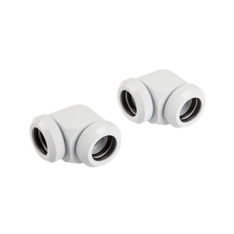 CORSAIR Hydro X Series XF Kietvamzdė adapteris 90 laipsnių 12mm OD į 12mm OD kietvamzdis - pakuotėje 2, balta