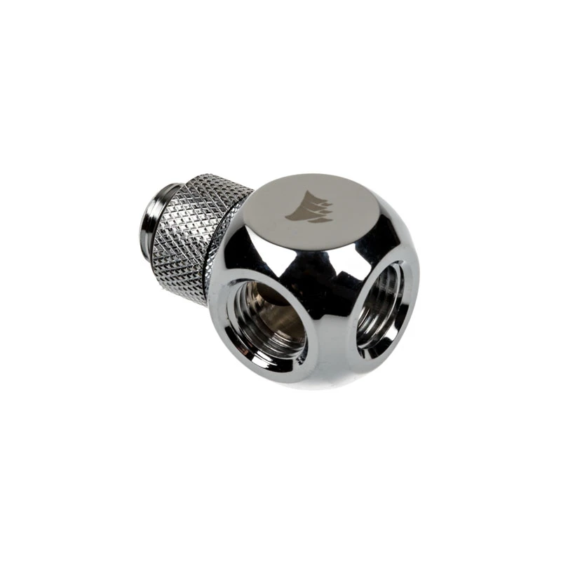 Corsair Hydro X Series XF Rotary Y-Splitter G1/4 colio vyriškas į 2x G1/4 colio moteriškas - chromuotas sidabras
