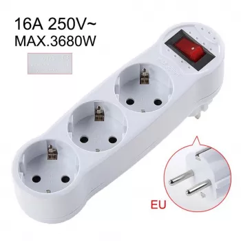 CP EU3 Perfect Travel Slim 180° Euro maitinimo lizdo prailgintuvas iki 3x kištukas 250V 16A juodas
