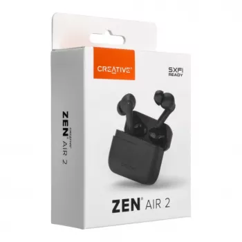 Creative Zen Air 2 belaidės ausinės su hibridiniu ANC, juodos