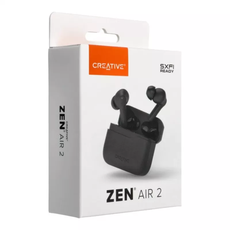 Creative Zen Air 2 belaidės ausinės su hibridiniu ANC, juodos