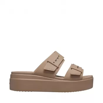 Crocs Brooklyn Low moteriški platforminiai pleištiniai sandalai, Mushroom/Stucco smėlio spalvos, EU 39-40 (US W8-9)