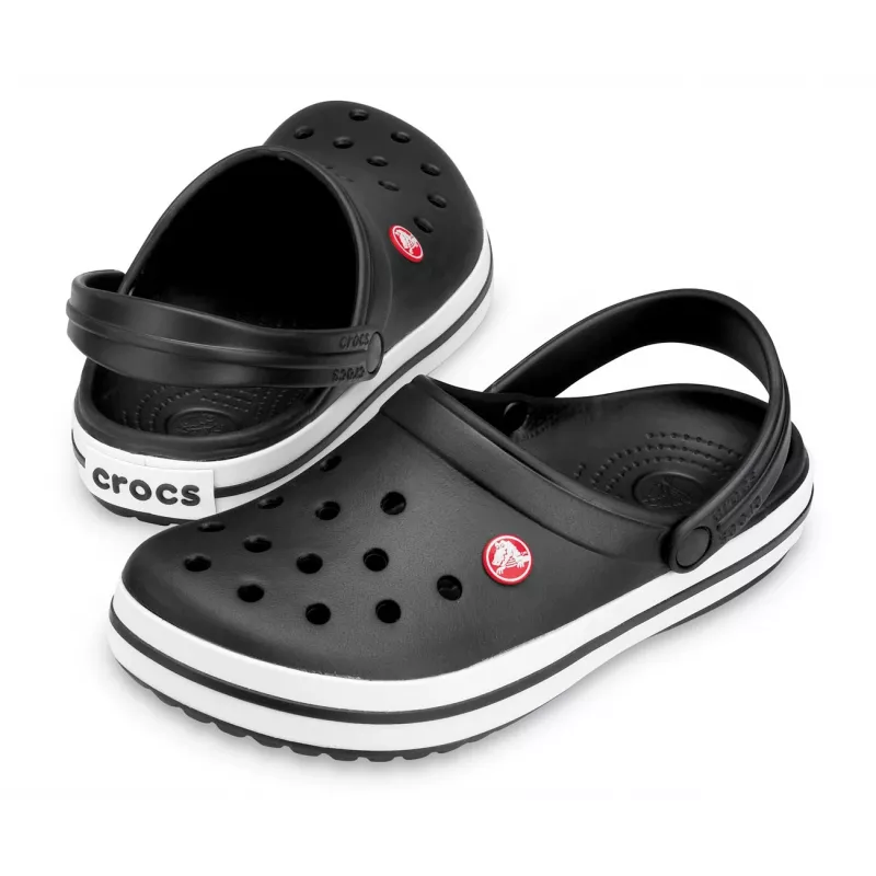 Crocs Crocband šlepetės unisex juodos, baltos