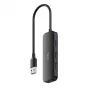 Cudy UH40A PortMate USB-A į 4 prievadų USB 3.0 šakotuvas 5Gbps Tik duomenys Plastikinis Kompaktiškas Juodas