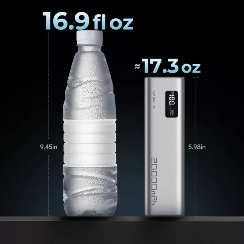 Cuktech CUKP200XGLGR 20000 mAh 100W Power Bank pilka