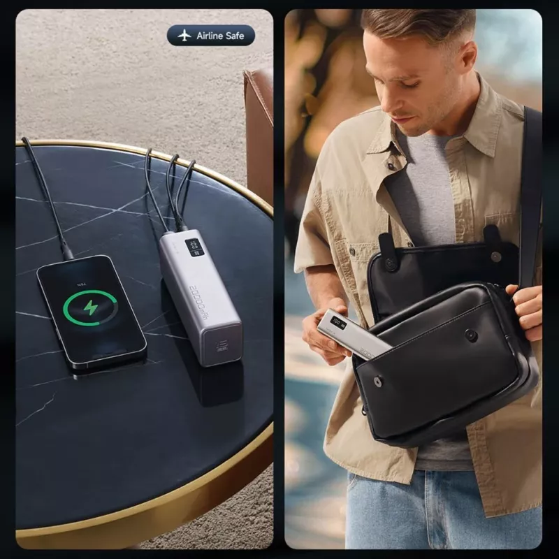 Cuktech CUKP200XGLGR 20000 mAh 100W Power Bank pilka