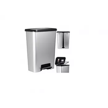 Curver Deco Bin Pedal Bin 50L sidabrinis