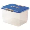 CURVER Hobby Optima 30L daiktadėžė su dangčiu ir rankena, permatomas pagrindas su mėlynu dangčiu, 42,8 x 34 x 28,1 cm
