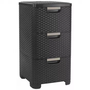 CURVER Infinity Recycled Knygų lentyna su 3 stalčiais, 3x14L, tamsiai ruda
