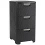 CURVER Infinity Recycled Knygų lentyna su 3 stalčiais, 3x14L, tamsiai ruda