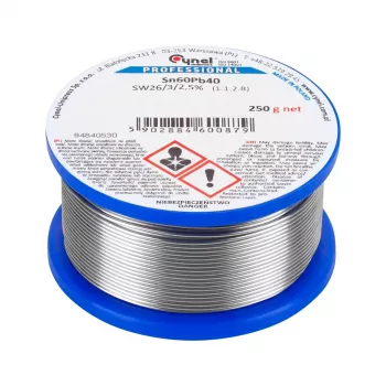 CYNEL TIN SPOOL 2.5mm 250g Sn60Pb40 kanifolijos šerdies litavimo viela