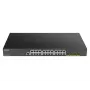 D-Link DGS-1250-28XMP 28 prievadų išmanusis valdomas L3 Lite PoE+ gigabitinis komutatorius su 4x 10G SFP+ jungtimis, 370 W PoE biudžetu, montuojamas į stelažą