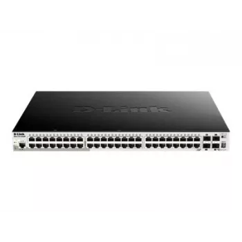 D-Link DGS-1510-52XMP 48 prievadų Gigabitinis sukraunamas išmanusis valdomas PoE+ komutatorius su 4 x 10G SFP+