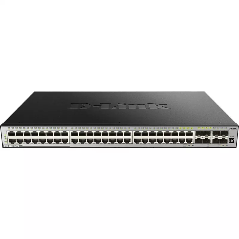 D-Link DGS-3630-52TC L3 valdomas krovimo jungiklis - 48x Gigabit + 4x 10G SFP+, skirtas montuoti į stelažą