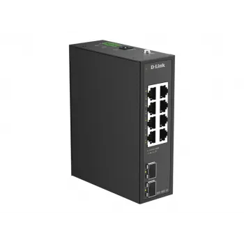 D-Link DIS-100G-10 - 10 prievadų gigabitas pramoninis nevaldomas jungiklis, 8x RJ45 + 2x SFP