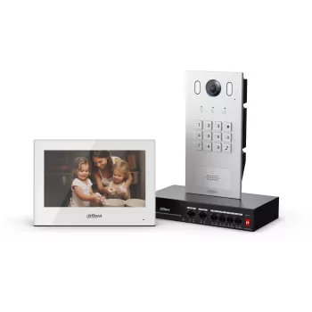 DAHUA KTP05(F) 2 laidų IP vaizdo domofono rinkinys su 7 inch jutikliniu ekranu vidaus monitoriumi, 2MP lauko stotimi ir maitinimo šaltiniu