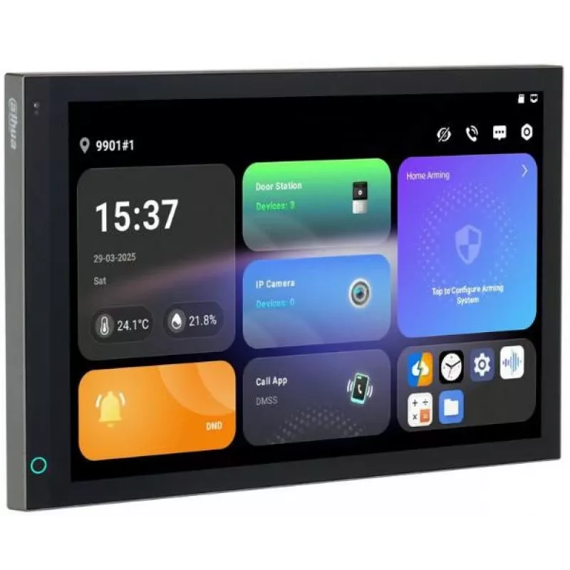 DAHUA SCP3044A-BZ 7 colių vidaus monitorius IP vaizdo domofonui, Wi-Fi, PoE, juodas