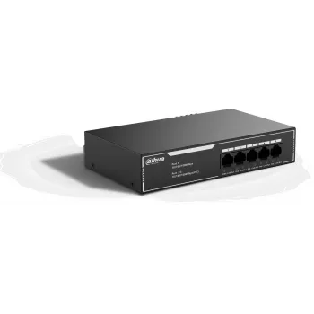 Dahua SG1005LP 5 prievadų Gigabit PoE+ komutatorius, 4 PoE prievadai, 35W biudžetas, stalinis
