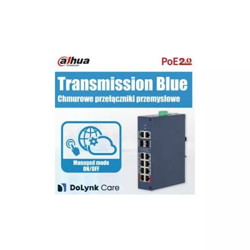 Dahua Technology CHS4206-4GT-90 pramoninis nevaldomas PoE jungiklis, 6 prievadų Gigabit, 4x PoE++ 90W, DIN bėgis