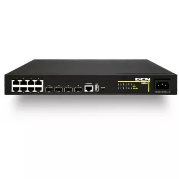 Dahua Technology DCN S4600-12X-P-SI Managed Layer 2+ Switch, 8x PoE+ 10/100/1000Base-T + 4x 10G SFP+, 125W PoE Budget