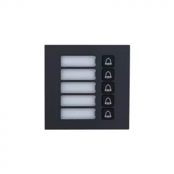 Dahua Technology VTO4202FB-MB5 skambučio mygtukų modulis, 5 mygtukai, sidabrinis/juodas, IP65, IK07