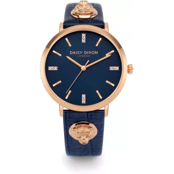 Daisy Dixon Women's DD164URG Quartz Analog Watch 38mm Rose Gold Tone Case Grey Leather Strap