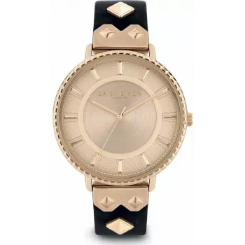 DAISY DIXON Moteriškas kvarcinis analoginis laikrodis DD107BRG - 35mm Rožinis auksas ir Ruda oda