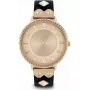 DAISY DIXON Moteriškas kvarcinis analoginis laikrodis DD107BRG - 35mm Rožinis auksas ir Ruda oda