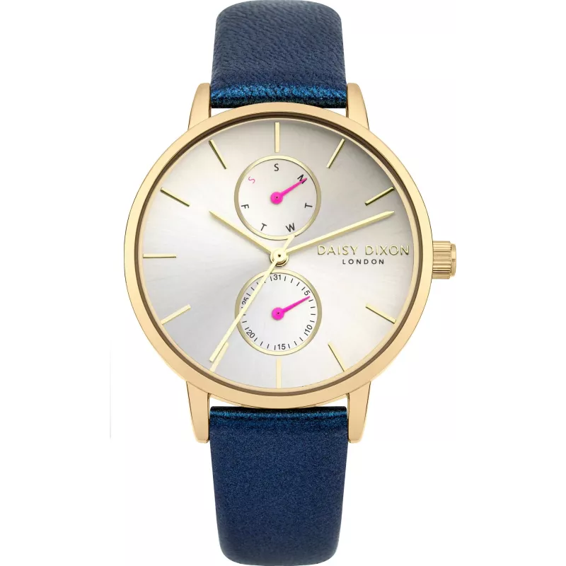 Daisy Dixon Women's Watch DD086UG 36mm Quartz Analogue Silver Dial Grey Leather Strap