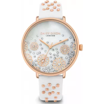 Daisy Dixon Women's Watch DD111WRG 38mm Rose Gold Tone Grey Faux Leather