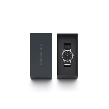 DANIEL WELLINGTON Classic Vyriškas Laikrodis 40mm Rožinis Auksas Nerūdijantis Plienas Juoda Oda