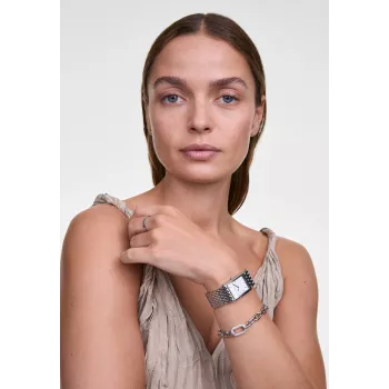 Daniel Wellington Classic Petite 32mm moteriškas laikrodis - rožinio aukso tinklelio apyrankė - DW00100706