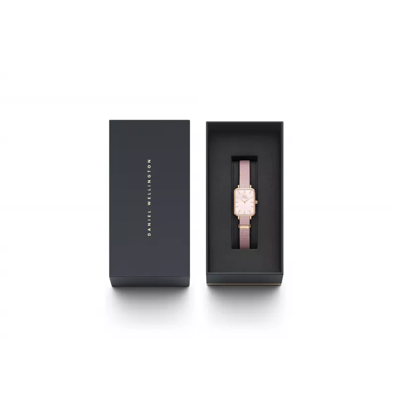 DANIEL WELLINGTON Petite Lumine Moteriškas Laikrodis 20mm Rožinis Auksas Nerūdijantis Plienas Tinklelis Perlų Motinos Ciferblatas DW00100509