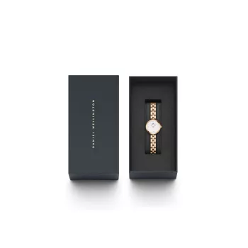 DANIEL WELLINGTON Petite Lumine Moteriškas Laikrodis 22mm Rožinio Aukso Nerūdijančio Plieno Tinklelis DW00100717