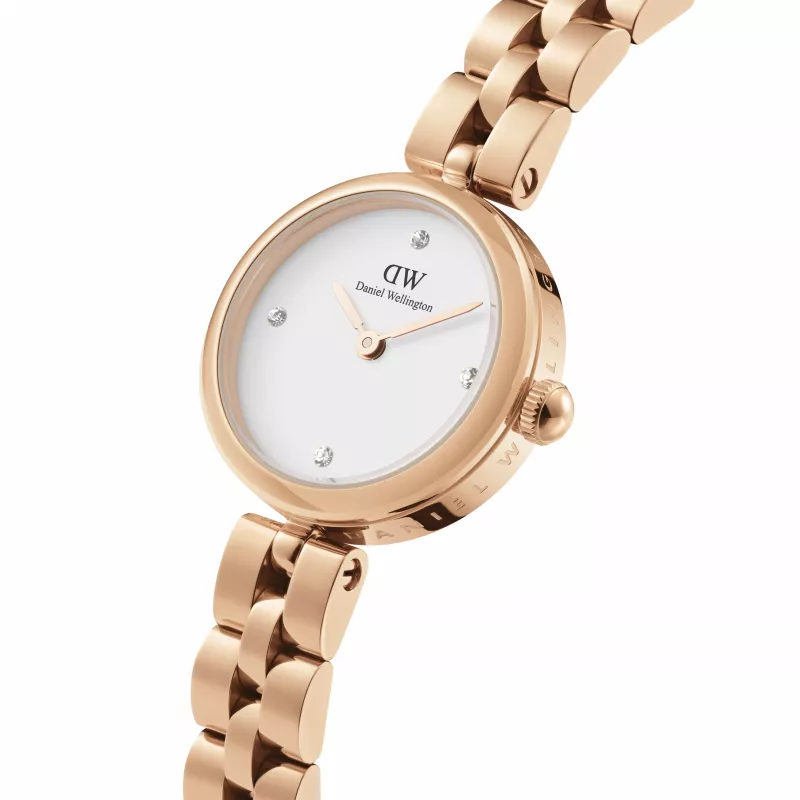 DANIEL WELLINGTON Petite Lumine Moteriškas Laikrodis 22mm Rožinio Aukso Nerūdijančio Plieno Tinklelis DW00100717