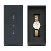 DANIEL WELLINGTON Petite Lumine Moteriškas Laikrodis 28mm Rožinio Aukso Tinklelio Apyrankė DW00100682