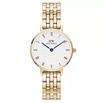 DANIEL WELLINGTON Petite Lumine Moteriškas Laikrodis 28mm Rožinio Aukso Tinklelio Apyrankė DW00100682