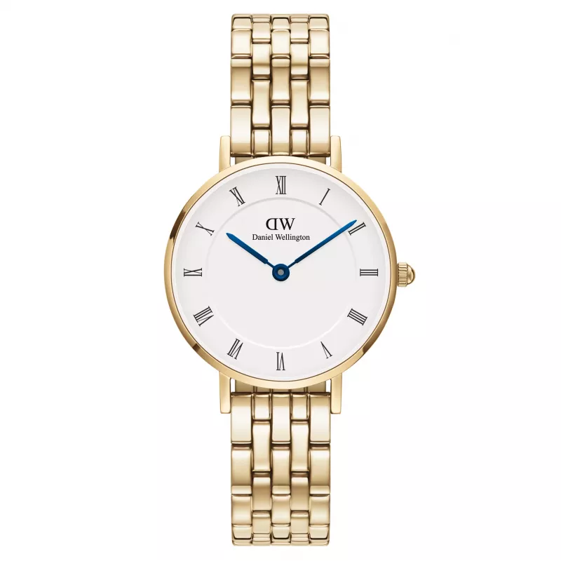 DANIEL WELLINGTON Petite Lumine Moteriškas Laikrodis 28mm Rožinio Aukso Tinklelio Apyrankė DW00100682