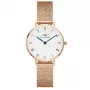 DANIEL WELLINGTON Petite Lumine Moteriškas Laikrodis 28mm Rožinio Aukso Nerūdijantis Plienas Baltas Perlų Motinos Ciferblatas