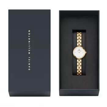 DANIEL WELLINGTON Petite Melrose Moteriškas Laikrodis 22mm Rožinio Aukso Tinklinis Dirželis DW00100715