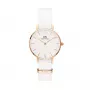DANIEL WELLINGTON Petite Melrose Moteriškas Laikrodis 28mm Rožinio Aukso Tinklelio Apyrankė DW00100313