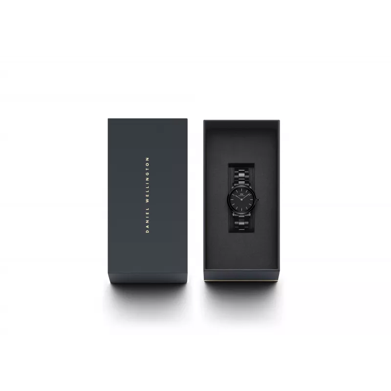 DANIEL WELLINGTON Petite Melrose Moteriškas Laikrodis 28mm Rožinio Aukso Tinklelio Apyrankė DW00100415