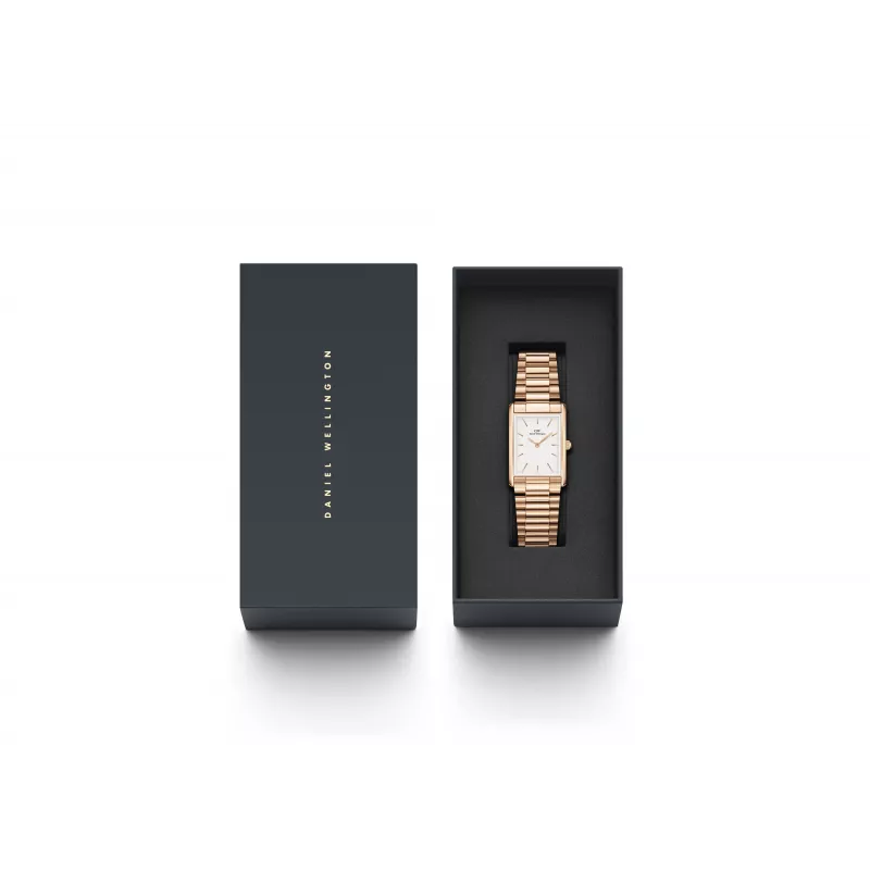 DANIEL WELLINGTON Petite Melrose Moteriškas Laikrodis 35mm Rožinis Auksas Nerūdijantis Plienas Tinklelis DW00100702