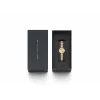Daniel Wellington Quadro Moteriškas Laikrodis 22mm Rožinio Aukso Nerūdijančio Plieno Korpusas Juodas Odinis Dirželis DW00100720