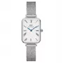 DANIEL WELLINGTON Quadro Moteriškas Laikrodis 26mm Rožinis Auksas Nerūdijantis Plienas Juoda Oda DW00100690