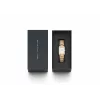 DANIEL WELLINGTON Quadro moteriškas laikrodis 32mm rožinio aukso nerūdijantis plienas juoda oda