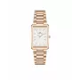 DANIEL WELLINGTON Quadro moteriškas laikrodis 32mm rožinio aukso nerūdijantis plienas juoda oda