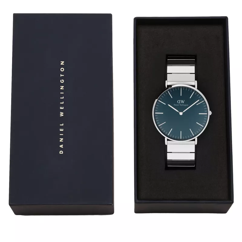 DANIEL WELLINGTON Moteriškas laikrodis DW00100776 (40mm) - Classic Petite Ashfield - Rožinio aukso nerūdijančio plieno tinklelis