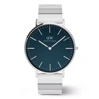 DANIEL WELLINGTON Moteriškas laikrodis DW00100776 (40mm) - Classic Petite Ashfield - Rožinio aukso nerūdijančio plieno tinklelis