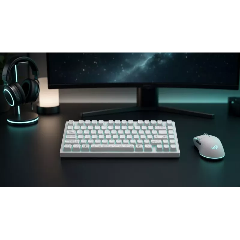 Dark Project ALU81A Terra Nova White mechaninė klaviatūra, G3MS Moonstone jungikliai, US ANSI